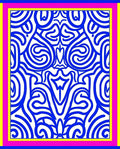 Bold Blue Abstract Scrollwork Rug
