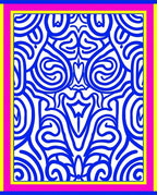 Bold Blue Abstract Scrollwork Rug