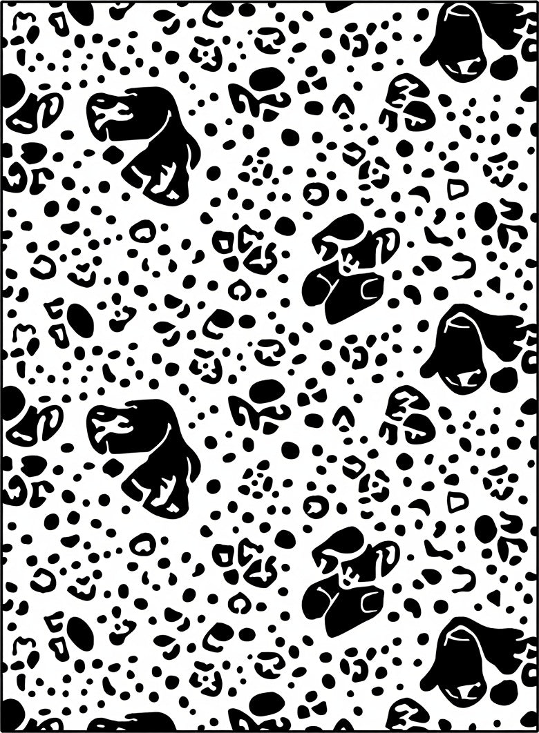 Black White Dalmatian Spots Rug
