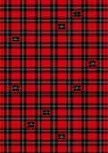 Classic Red Plaid Floral Scatter Rug