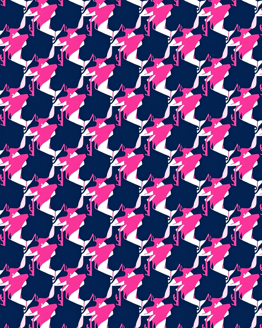 Pink and Navy Abstract Kicks Rug