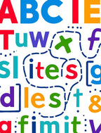 Vibrant Letter Collage Fun Rug