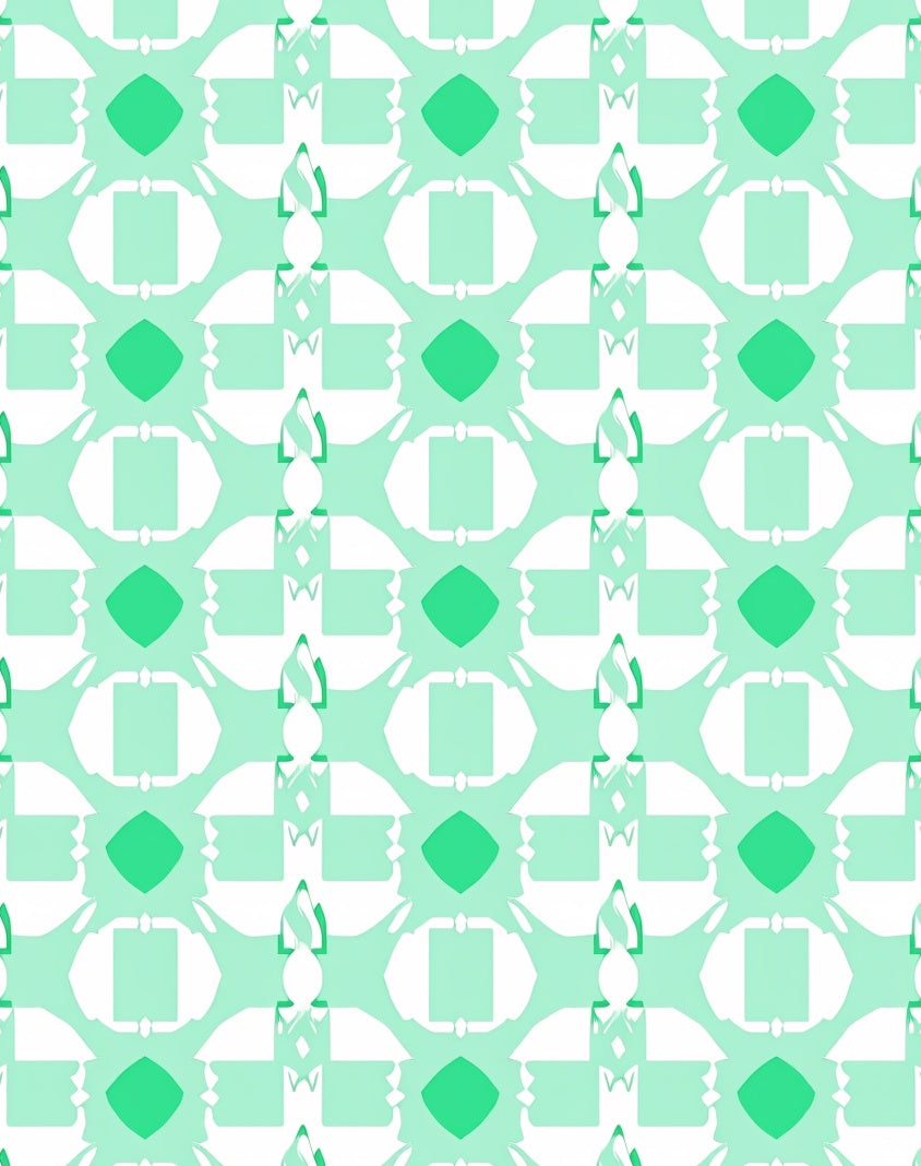 Mint Green Geometric Abstract Shape Rug