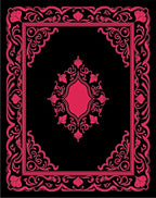 Bold Crimson Frame Floral Centerpiece Rug