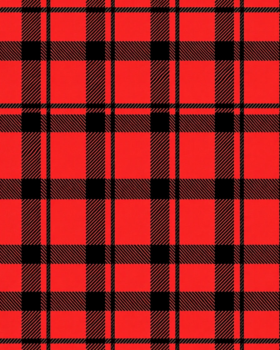 Bold Red Black Plaid Checkered Rug