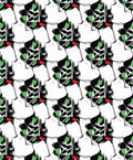 Abstract Black White Green Red Irregular Shapes Rug