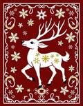 Victorian Red Deer Snowflake Border Rug