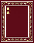 Regal Red Ornate Bells Border Rug