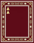 Regal Red Ornate Bells Border Rug