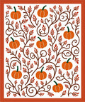 Autumn Pumpkin Vine Swirls Rug
