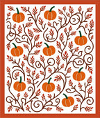 Autumn Pumpkin Vine Swirls Rug