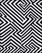 Sharp Black White Angular Path Rug
