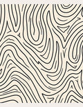 Abstract Black Organic Swirl Rug