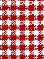 Bold Red White Houndstooth Check Rug