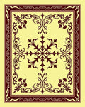 Maroon Swirl Medallion Light Yellow Rug