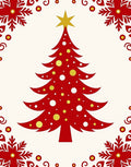 Festive Red Christmas Tree Starry Rug