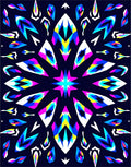 Vibrant Electric Starburst Mandala Rug