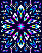 Vibrant Electric Starburst Mandala Rug