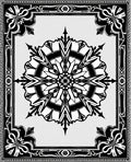Black White Art Nouveau Floral Mandala Rug