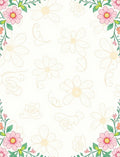 Blush Pink Floral Botanical Vine Rug