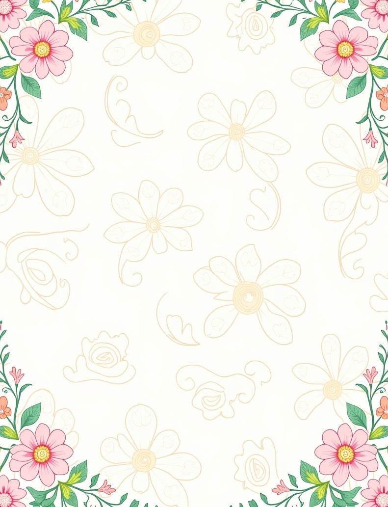Blush Pink Floral Botanical Vine Rug