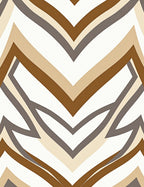 Brown Taupe Geometric Chevron Rug