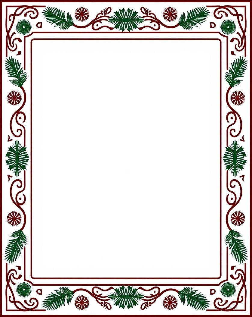 Deep Green Vine Border Rug