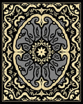 Intricate Gray Black Archway Floral Rug