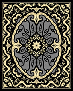 Intricate Gray Black Archway Floral Rug