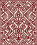 Crimson Geometric Labyrinth Rug