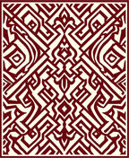 Crimson Geometric Labyrinth Rug