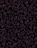Black Pink Swirl Whimsical Flowing Art Rug