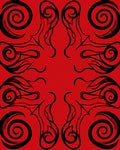 Bold Red Swirl Fire Element Rug