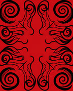 Bold Red Swirl Fire Element Rug