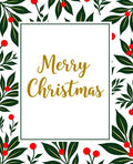 Festive Holly Berry Floral Border Rug