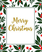 Festive Holly Berry Floral Border Rug