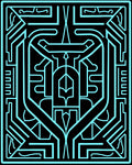Electric Blue Geometric Maze Rug