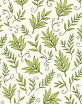 Light Green Foliage Twig Swirls Rug