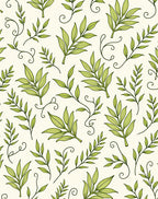 Light Green Foliage Twig Swirls Rug
