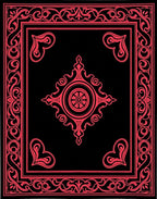 Crimson Filigree Scrollwork Medallion Rug