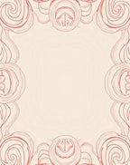 Salmon Swirl Frame Cream Rug