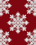 Crimson White Snowflake Garland Rug