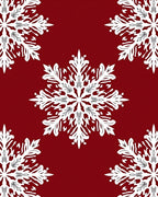 Crimson White Snowflake Garland Rug