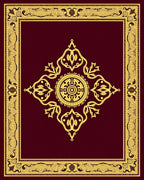 Gold Crimson Ornate Floral Medallion Rug