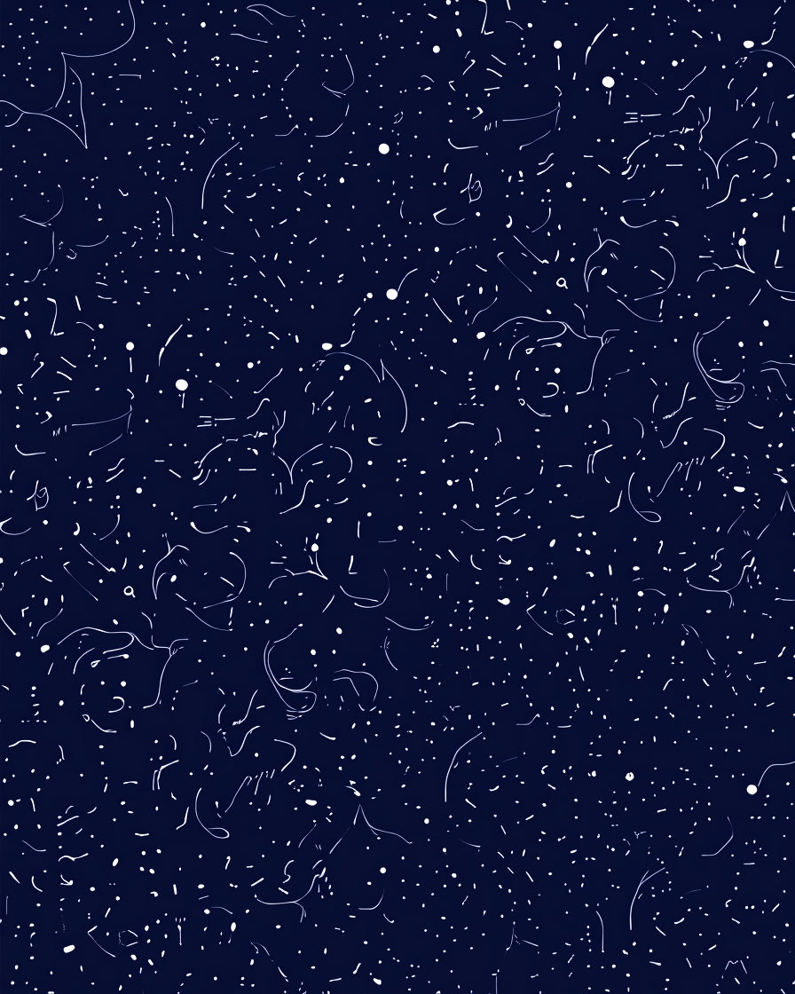 Deep Blue Starry Night Swirls Rug