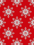 Red White Snowflake Holiday Festive Rug