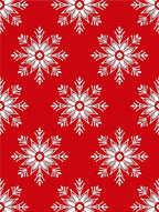 Red White Snowflake Holiday Festive Rug