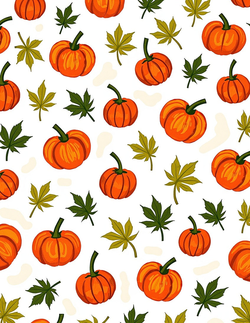 Autumn Pumpkin Leaf Scatter Rug