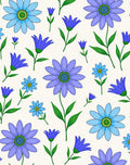 Vibrant Blue Violet Daisy Garden Rug