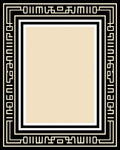 Black Geometric Cream Border Rug